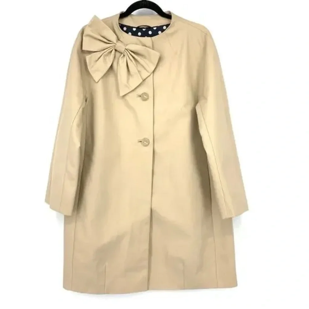 Kate Spade Dorothy Bow Tan Trench Coat with Bow Detail- worn once - Picture 1 of 5